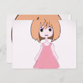 恥ずかしそうなピンクの笑顔 ポストカード (正面/裏面)