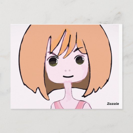 恥ずかしそうなピンクの笑顔 ポストカード (裏面)