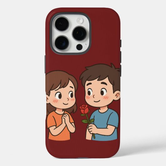 恥ずかしそうなラブモーメント 💕 | かわいいキャラクター Case-Mate iPhoneケース (裏面)
