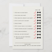 恥ずかしそうに言った、そう言った ブライダルシャワーゲームカード 招待状 (裏面)