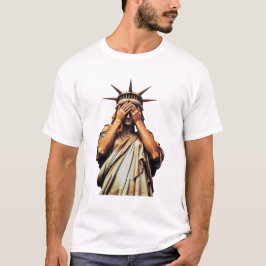 恥ずかしそうに顔を覆う自由の女神 Tシャツ
