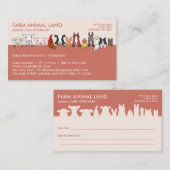 恥ずかしそうに 農場の動物 予約を入れて 獣医を訪ねる 名刺 (正面/裏面)