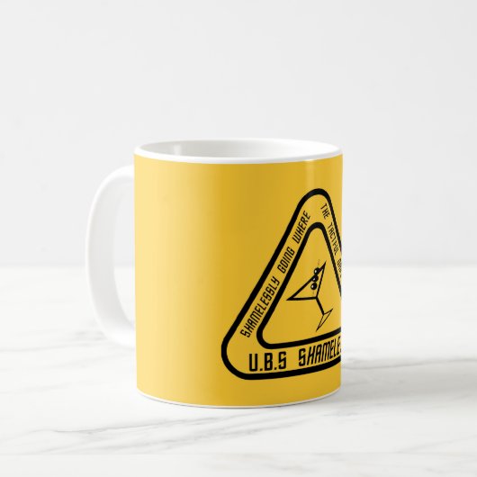 恥知らずな旗のロゴのマグ コーヒーマグカップ (正面左)