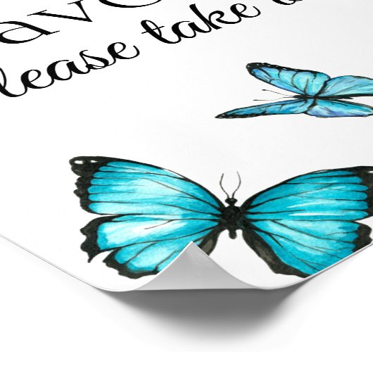 恩を仇で受け取れ。青い水色の蝶 ポスター (角)