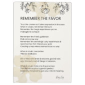 恩寵を覚え – 恵みの高揚詩 クリップボード (裏面)