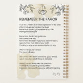 恩寵を覚え – 恵みの高揚詩 プランナー手帳 (裏面)