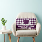 恩知りファミリーパープルプレイド秋カボチャつる植物 ランバークッション (椅子)