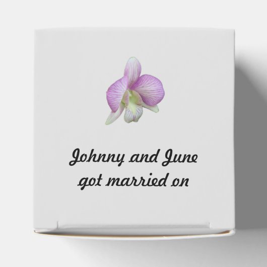 恩賜箱にパーソナライズされたおける繊細な蘭 フェイバーボックス (上部)