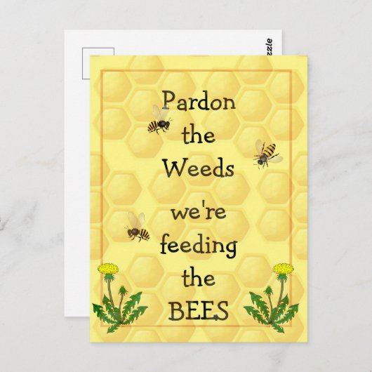 恩赦雑草食べ物を与えズビーズおもしろいガーデン引用文 ポストカード (正面/裏面)