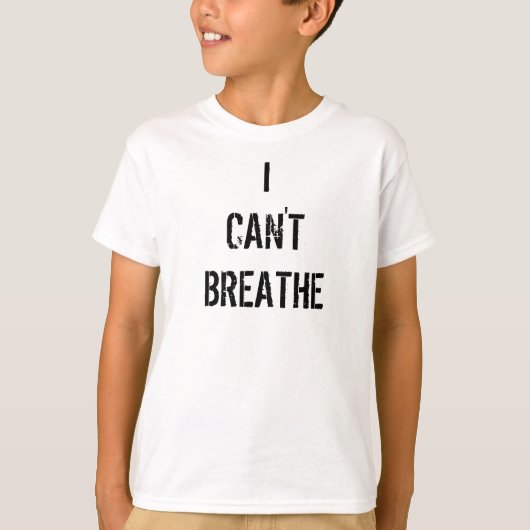 「息ができない」ホワイトTシャツ|キッズ Tシャツ (正面)