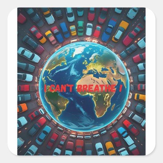 息ができない – 環境汚染 スクエアシール (正面)