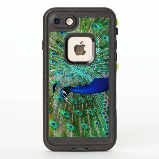 息もつけないほど孔雀の例 LifeProof iPhoneケース (裏面)
