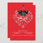 息もつけない結婚式招待状--レトロの赤 招待状 (正面/裏面)