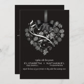 息もつけない結婚式招待状--真夜中 招待状 (正面/裏面)