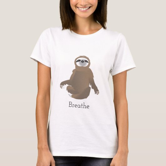 息をしてヨガブラウンスロース Tシャツ (正面)