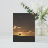 息をのむようなカウボーイサンセット ポストカード (スタンド正面)