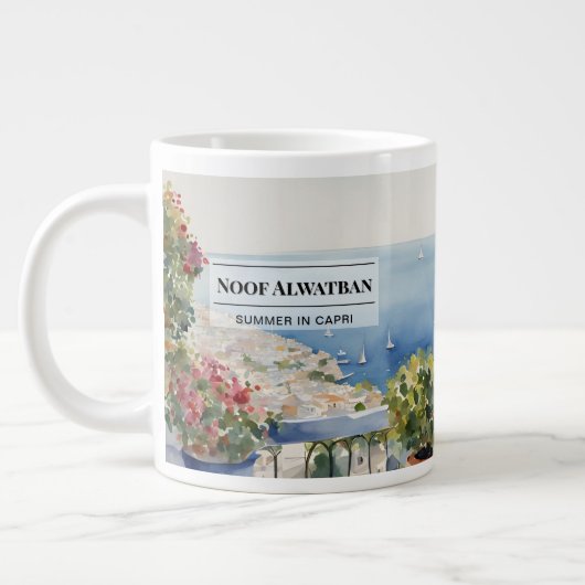 息をのむようなカプリ島の海岸線のマグカップ ジャンボコーヒーマグカップ (左)