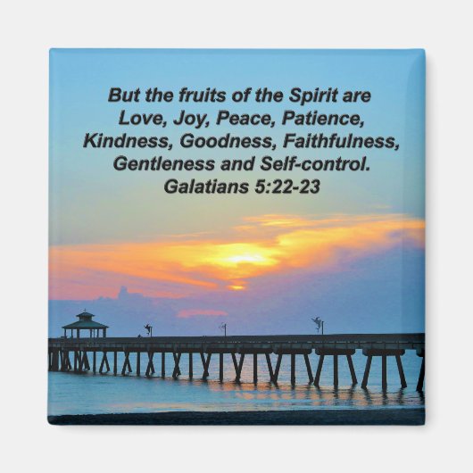 息をのむようなガラテヤ5:22日の出の磁石 マグネット (正面)