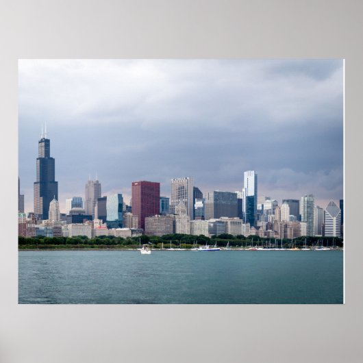 息をのむようなシカゴスカイライン写真 ポスター (正面)
