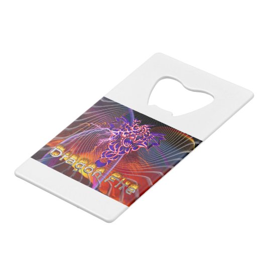 息をのむようなドラゴンファイアデザイン クレジットカード栓抜き (裏面アングル)