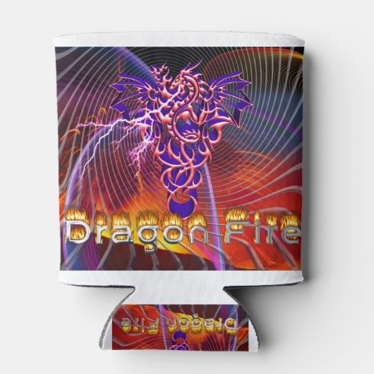 息をのむようなドラゴンファイアデザイン 缶クーラー (裏面)