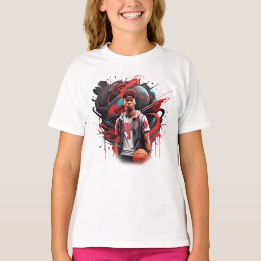 息をのむようなバスケットボールの腕前 Tシャツ (正面)