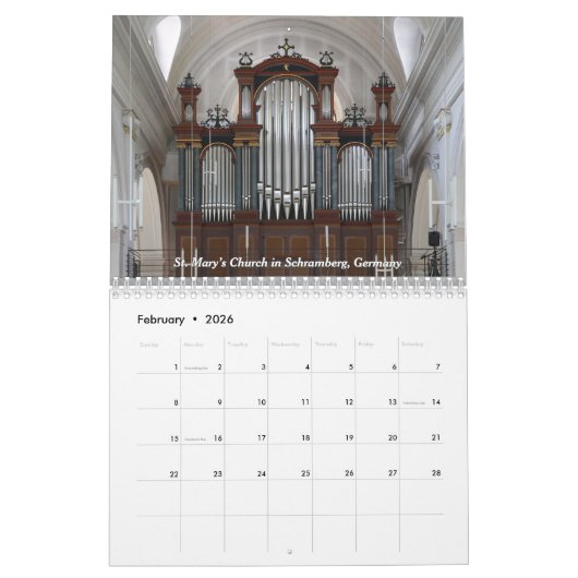 息をのむようなパイプオルガン – オルガンカレンダー カレンダー (2月 2026)