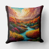 息をのむようなファンタジー風景AIアート – Xzendor7 クッション (裏面)