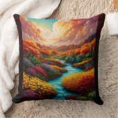 息をのむようなファンタジー風景AIアート – Xzendor7 クッション (ブランケット)