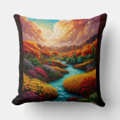 息をのむようなファンタジー風景AIアート – Xzendor7 クッション (正面)