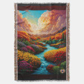 息をのむようなファンタジー風景AIアート – Xzendor7 スローブランケット (正面縦)