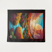 息をのむようなファンタジー風景AIアート – Xzendor7 タペストリー (正面(横))