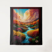 息をのむようなファンタジー風景AIアート – Xzendor7 タペストリー (正面)