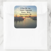 息をのむようなフィリップ4:13聖なる書物、 経典 スクエアシール (バッグ)