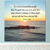 息をのむようなヨハネ3:16日の出 キャンバスプリント (インサイチュ (ウッドフロア))