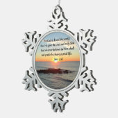 息をのむようなヨハネ3:16日の出 スノーフレークピューターオーナメント (右)