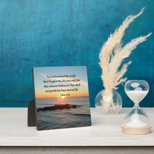 息をのむようなヨハネ3:16日の出 フォトプラーク (インサイチュ)