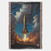 息をのむようなレトロな核融合ロケットの発射 スローブランケット (正面縦)