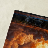 息をのむようなレトロな核融合ロケットの発射 ビーチタオル (インサイチュ)