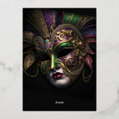 息をのむような仮装誕生日 箔招待状 (裏面)