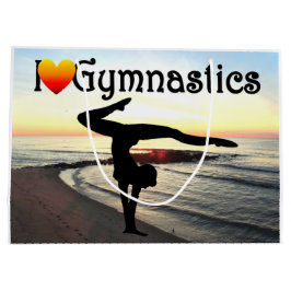 息をのむような体操デザイン ラージペーパーバッグ