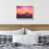 息をのむような山の夕日 キャンバスプリント (インサイチュ (寝室))