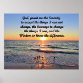 息をのむような日の出オンザザ海セレニティ祈りの言葉 ポスター (正面)