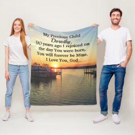 息をのむような日の出90誕生日 パーソナライズされた フリースブランケット