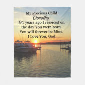 息をのむような日の出90誕生日 パーソナライズされた フリースブランケット (正面)