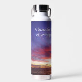 息をのむような海のカスタム夕日 ウォーターボトル (正面)