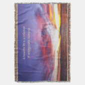 息をのむような海の夕日 スローブランケット (正面縦)