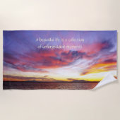 息をのむような海の夕日 ビーチタオル (正面)