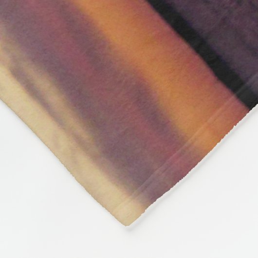 息をのむような海の夕日 フリースブランケット (角)