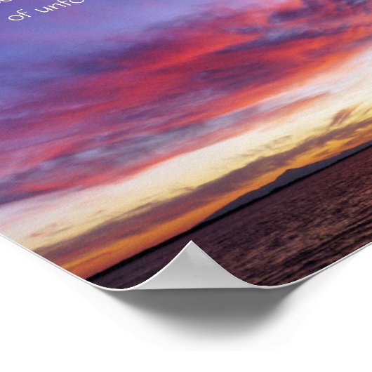 息をのむような海の夕日 ポスター (角)
